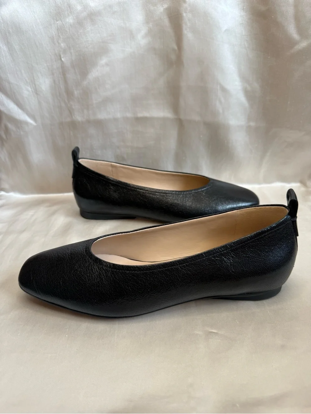27 EDIT Black Square-Toe Ballet Flats